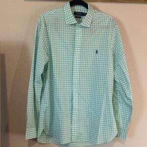 Polo by Ralph Lauren Men's Light Green Checkered Shirt